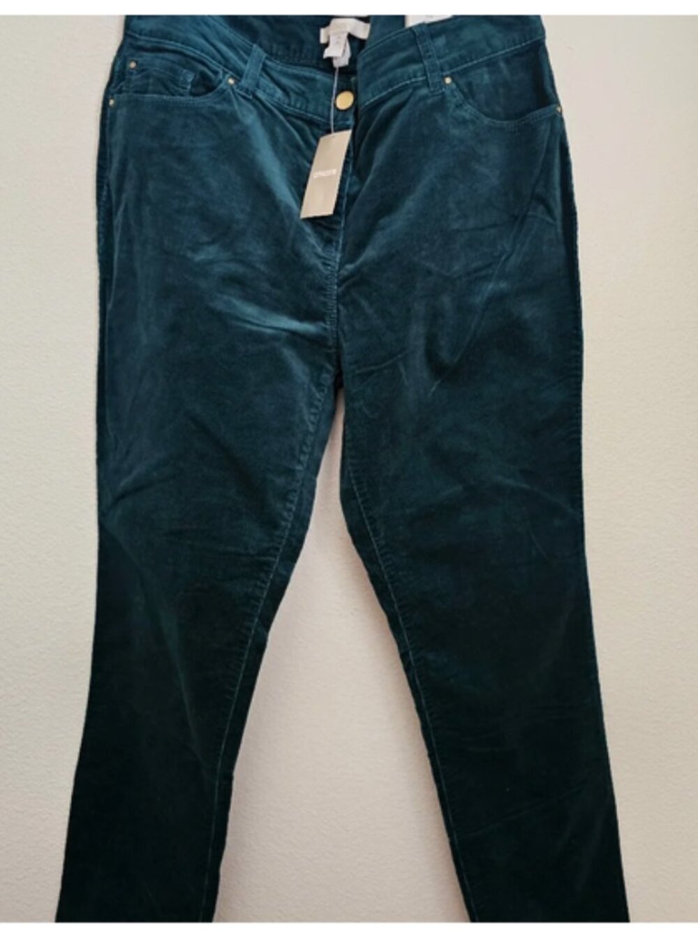 Chico's Green Brushed Corduroy Ultimate Fit Pants size 2 NWT